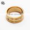Hot sale custom Stainless steel gold plated Etching carving Pattern ring for men
