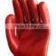 40cm long PVC-coated anti-acid and chemical lining cotton safety gloves