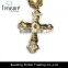 Gold plated jewelry multi layer chain crystal cross pendant long necklace jewelry 2016