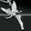 18k gold crystal fashion angel wing necklaces