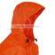 Orange Waterproof Seamless Polyester Rain Jacket