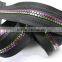 Custom metallic good quality stylish colorful special teeth large plastic zipper