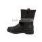 New Design Kids Warm Fur Lining Black Half Boots With Leather Upper