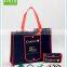 big black non woven tote bag without lamination by sewing