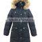 faux fur hood toggle waist puffy quilted womens long down coat