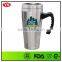 16oz custom non-spill coffee thermos stainless steel travel mug with handle