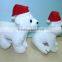 4 inch Polar Bear with x'mas hat