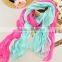 Fold the scarf candy colored scarves all-match A1 transparent elegant silk scarves wholesale Ruffle scarf