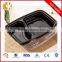 High quality 2 dividers black plastic food bento boxes