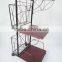 3 tiers Removable metal Rolling sofa side table with magazine rack Coffee Table
