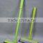 Long handle window cleaner head with cleaning mesh sponge and rubber wiper