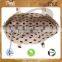 jute cotton polka dot print Reversible tote bag for shopping