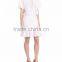 High Fashion Elegant White Knit Skirts Cut out Crochet Trim Track Midi Skirt For Ladies