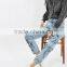 Ladies Fashion 100% Cotton Colored Blouse Frill Denim Shirts