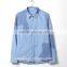 2014 Hot Sale Fashion Leisure Hit Collar Denim Long Sleeve Cheap Fancy Blouse for Women