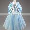 Kids princess elsa dress with cape FGCC-1005