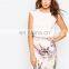 women sleeveless two pieces floral layer prom party dress
