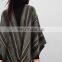 Striped Loose Fringe Woolen Japanese Uniform style Kimono cardigan