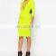 New Style Plus Size Plunge V -Neckline Lace Up Front Yellow Women Bodycon Midi Dress