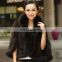 Factory direct supply knitted mink fur cape with fox fur trim