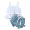 baby girl clothes 2 PCS Baby Sets Top + Short Solid Color Children'S Sweater