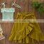 summer kids outfits clothes girls 2019 children boutique clothing baby girl suspenders tops white lace t shirts + ruffle skirts