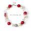 Girl Christmas Handmade Necklace Children Red Chunky Bubblegum Beads Necklace boutique