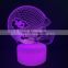 NFL Kansas City Chiefs lamparas 3d 7 Colors Change Football Helmet visual illusion LED Table Lamp