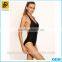Sexy Black Custom Wholesale Zip Front Backless One-Piece Swimwear