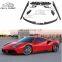Farri 488 Notec dry carbon fiber front lip cover vent side skirt rear diffuser vents spoiler wing for 488 car parts
