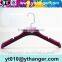 YY0466 your own brand clothing velvet hanger color velvet dress hanger with clips