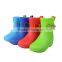 Colorful girls PVC ankle rain boots with side buckle