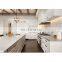Custom I shaped euro antique wood white style small kitchen cabinet