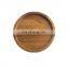 eco friendly 10cm simple 100% natural custom acacia round wooden cup holder mat