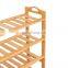 HOME Free Standing Bamboo Shoe Rack with Handles | 6 Tier | Wood | Closets and Entryway | Organizer | Fits 18 Pairs