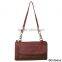 wholesale cow leather women shoulder bag clutch purse handbag with shoulder strap