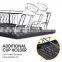 Dish Rack with Cutlery Holder Removable Drip Tray Cup Holder, Compact Kitchen Dish Drainer for Countertop
