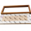 30*11cm Xuan Paper Thickened Wooden Marble Style Golden Teak color Frame