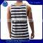 Black white strip bamboo cotton tank top for men