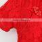 2016 folk-custom style children clothes toddler girl flower red dress wholesale