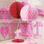 Party supplies Pink and Red hanging decoration 14" Paper honeycomb balls                        
                                                Quality Choice