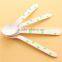 Disposable wooden spoons with colorful dots Eco-friendly wooden tableware for party