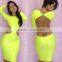 long sleeve backless sexy bodycon dress