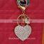 Creative rhinestone heart keychain charm women handbag CZ diamond keyring Crystal lover key holder bag accessory Valentine gift