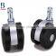 2016sales Non-noise 2 "black Nylon Rivet Plastic Furniture Caster Wheels With Ring Stem