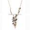 Western import standard gold plated zinc alloy rhinestone leaf shape crystal jewelry set                        
                                                                                Supplier's Choice