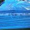 double blue high quality pe tarpaulin sheet trestle leno woven fabric high tensible strong striped hem 1 meter interval anti-uv