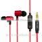Mobile Phone Accessories Hook Shape Metal Earphone with Microphone and Colorful Cable