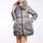 Factory Price Women's Winter Long Windproof Coat With Faux Fur Pockets