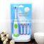 Family pack electric roating type toothbrush with 4 colors extral heads